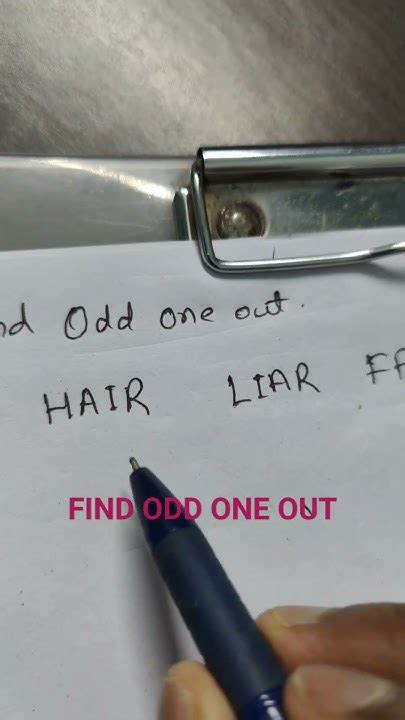 choose the odd man out hair liar fair pair|Reasoning .